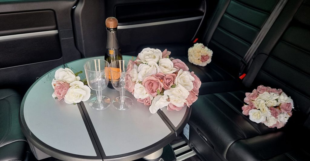 Inside wedding vehicle - Witney, Oxfordshire